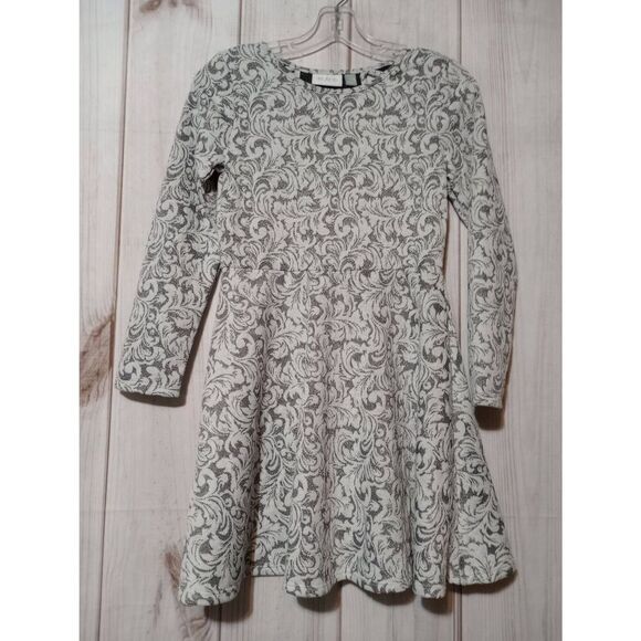 The Children's Place Dress Girls 10 13 Cream‎ Silver Sparkle Long Sleeve - Picture 1 of 8